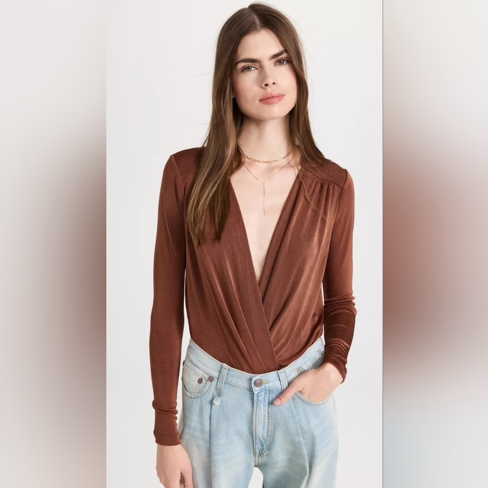 Free People Turnt Bodysuit M Mesa Brown